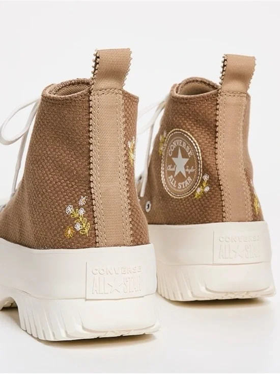 Converse High Top Sneakers in Brown and White - Picture 2 of 5